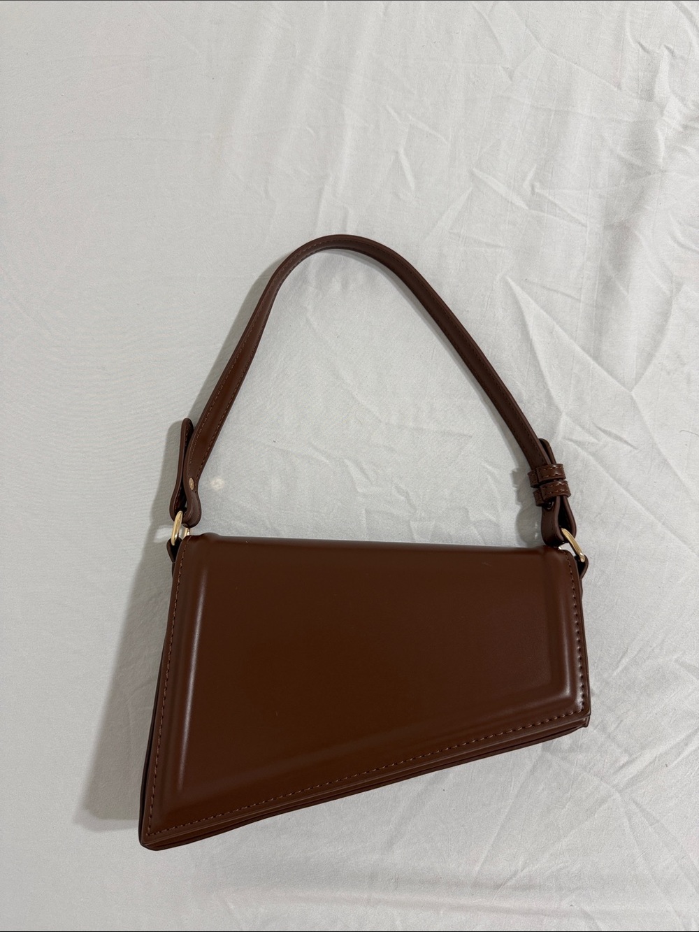 Brown Asymmetric Shoulder Bag - Women